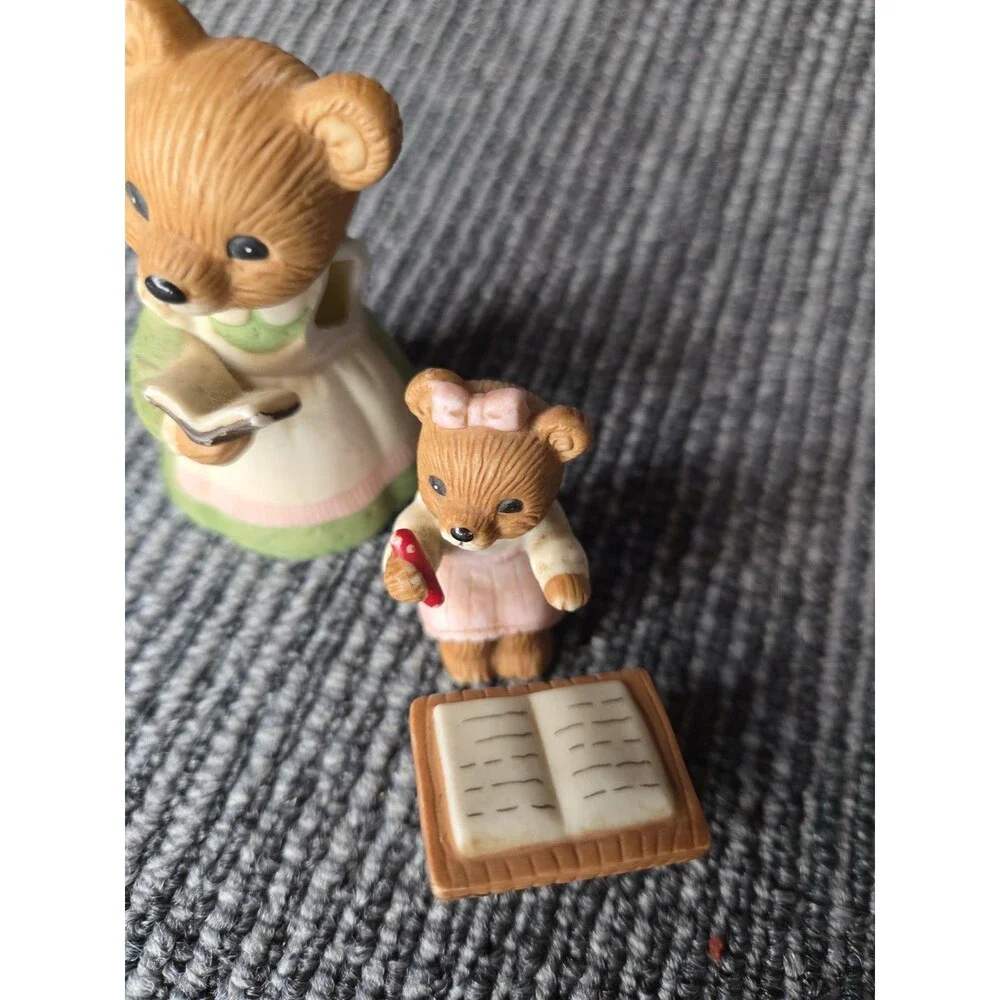 Porcelain Homco Bears #1409 Preschool Girl Bear and Desk
